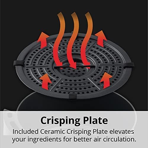 Fritadeira elétrica sem óleo Aria Air Fryers retrô vermelha, cesto cerâmico 1,9L, 800W, antiaderente, dials analógicos, fácil limpeza, 110V