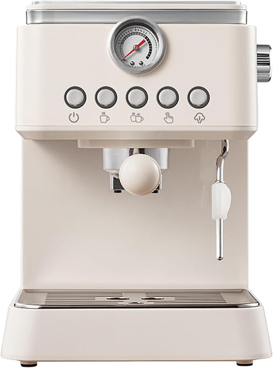 Máquina de Café Espresso BQEUCE Branca/Bege, 20 Bar, PID, Vaporizador, Painel Automático, Reservatório 1,48L, 110V