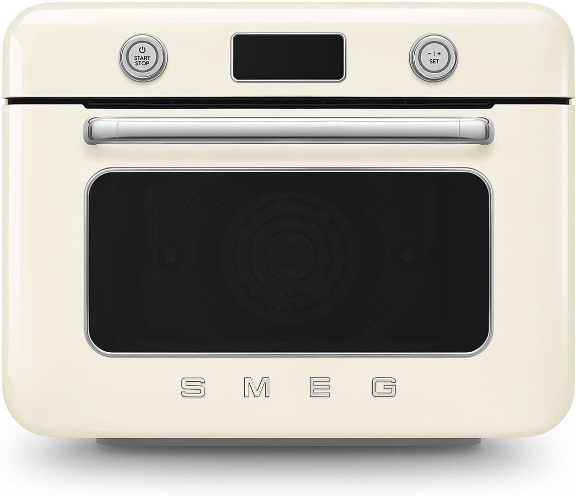 Forno Combinado de Bancada Retrô SMEG Creme 30L Ar Forçado Vapor e Air Fry 1800W 110V