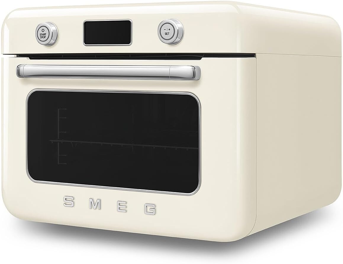 Forno Combinado de Bancada Retrô SMEG Creme 30L Ar Forçado Vapor e Air Fry 1800W 110V