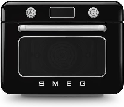 Forno Combinado de Bancada Retrô SMEG Preto 30 L Ar Forçado Vapor e Air Fry 1800W 110V
