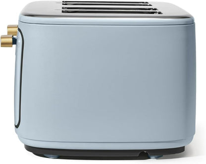 Torradeira elétrica de pão 4 fatias Beautiful Azul, 1800W, slots extralargos, display touch, funções bagel e congelados, aço inox, 110V