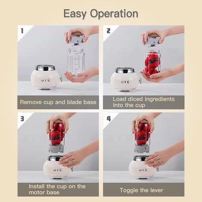 Mini Liquidificador Retrô OTE Verde 200W Jarra de Vidro 400ml 220V