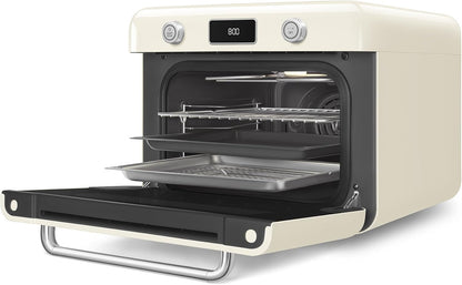 Forno Combinado de Bancada Retrô SMEG Creme 30L Ar Forçado Vapor e Air Fry 1800W 110V