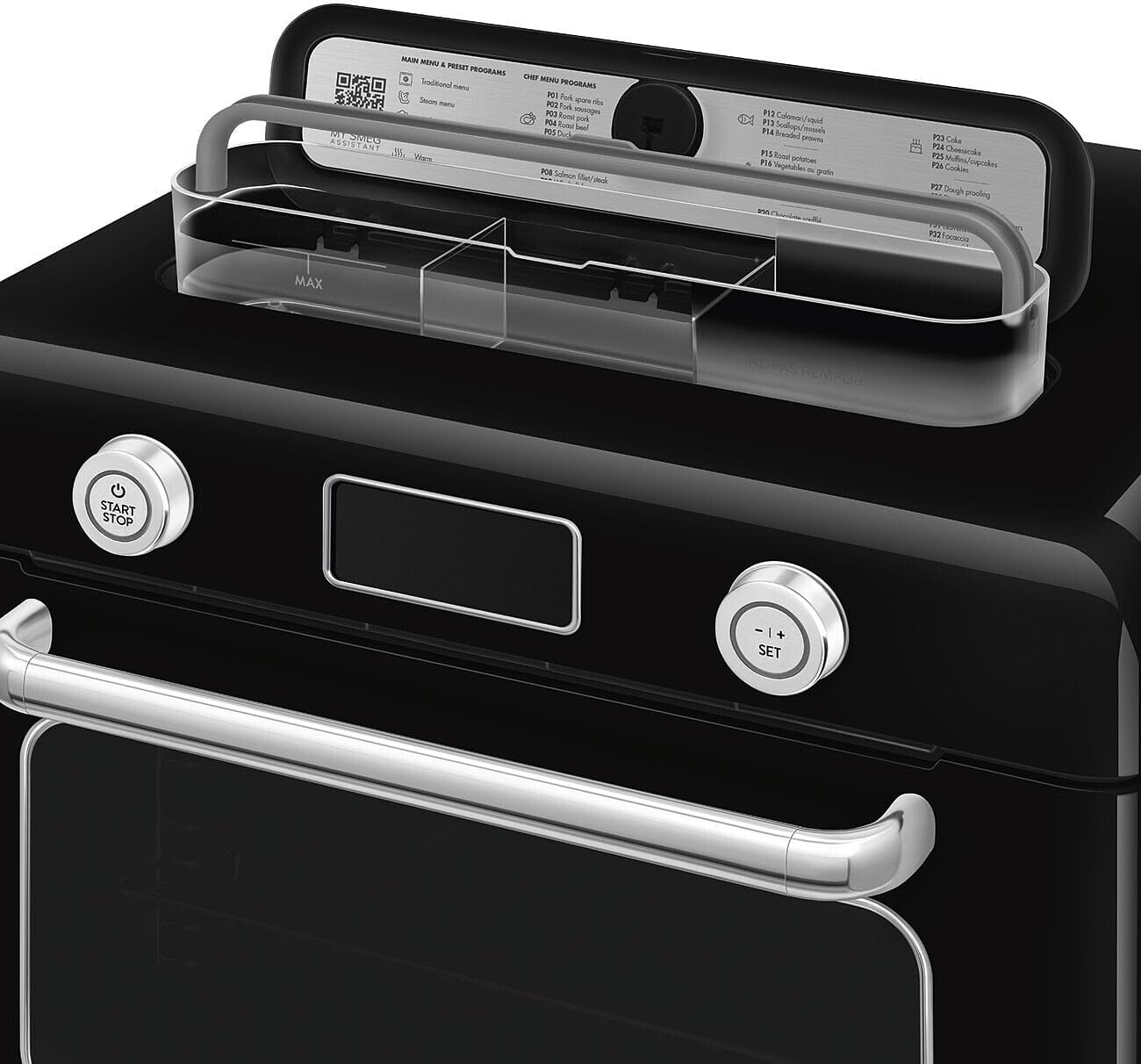 Forno Combinado de Bancada Retrô SMEG Preto 30 L Ar Forçado Vapor e Air Fry 1800W 110V