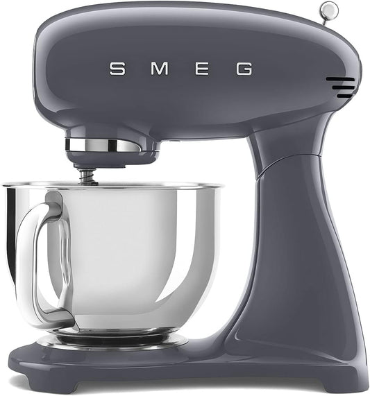 Batedeira Planetária Retrô Smeg Cinza 4,8 L 10 Velocidades 600W 110V
