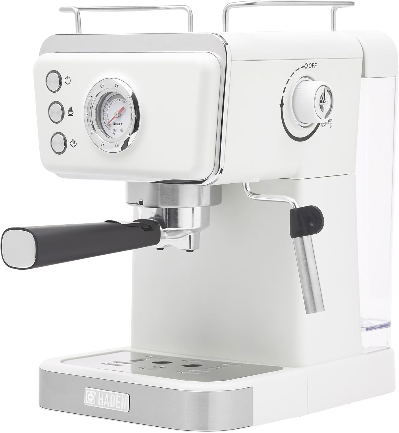 Máquina de Espresso Semi-Automática HADEN Barista Brew, Aço Inoxidável, Ivory & Cobre, 20 Bar, Vaporizador de Leite, Reservatório 1,5L, 110V