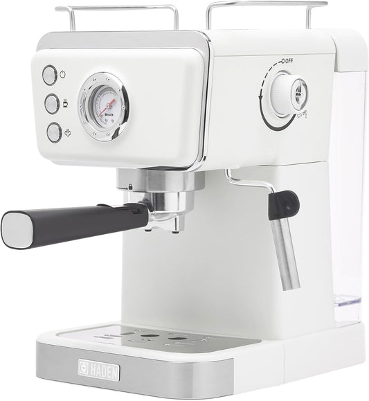 Máquina de Espresso Semi-Automática HADEN Barista Brew, Aço Inoxidável, Ivory & Cobre, 20 Bar, Vaporizador de Leite, Reservatório 1,5L, 110V