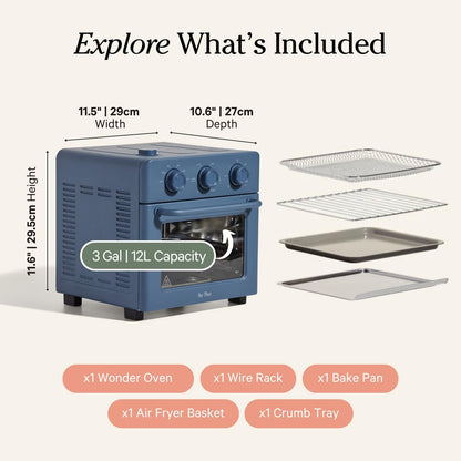Forno Air Fryer de Bancada 6 em 1 Our Place Wonder Oven Blue Salt, 12 L, Inox, Infusão de Vapor, 1400 W, 110 V
