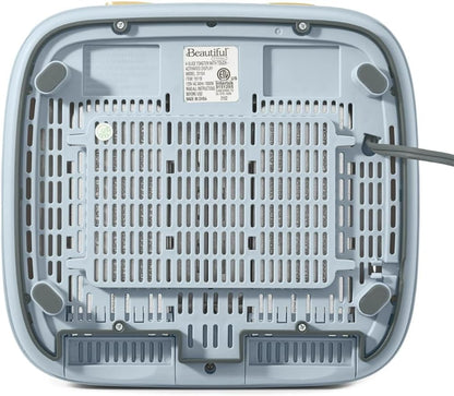 Torradeira elétrica de pão 4 fatias Beautiful Azul, 1800W, slots extralargos, display touch, funções bagel e congelados, aço inox, 110V