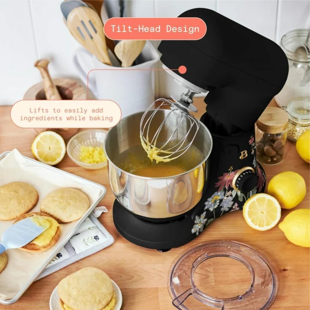 Batedeira Planetária 3,3L Beautiful Wildflower Black Sesame, 12 Velocidades, Taça Inox, Splash Guard, 300W, Tilt-Head, 110V