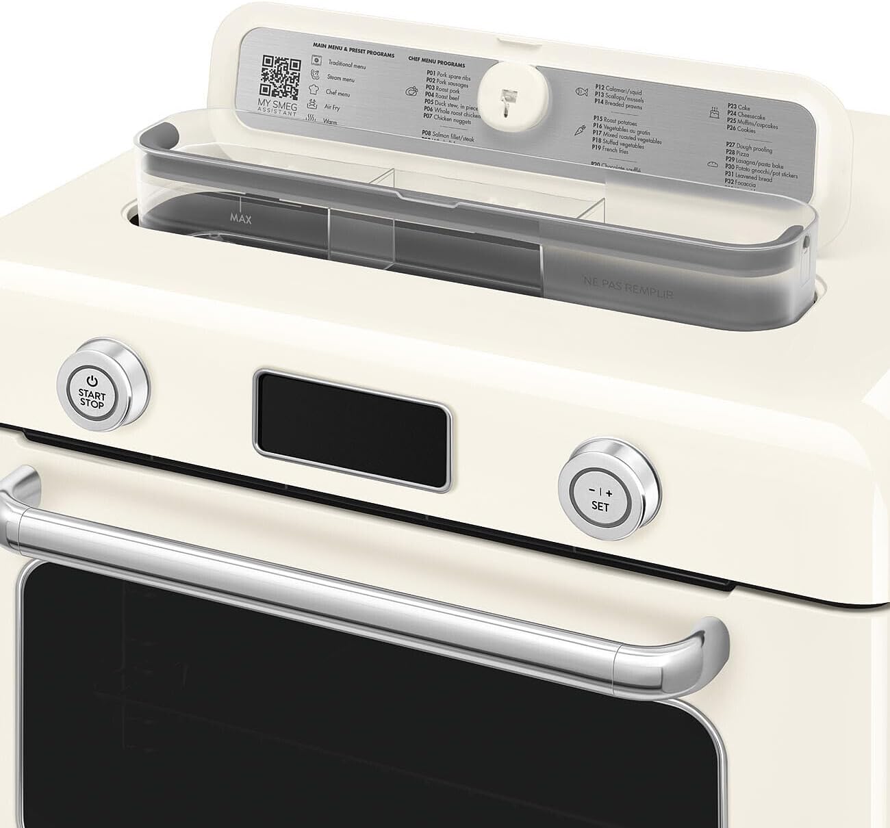 Forno Combinado de Bancada Retrô SMEG Creme 30L Ar Forçado Vapor e Air Fry 1800W 110V