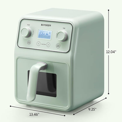 Air Fryer 8 em 1 BUYDEEM F51 Verde Cozy Inox com Visor LCD, Timer, Shake Reminder, 4,0 L, 110 V