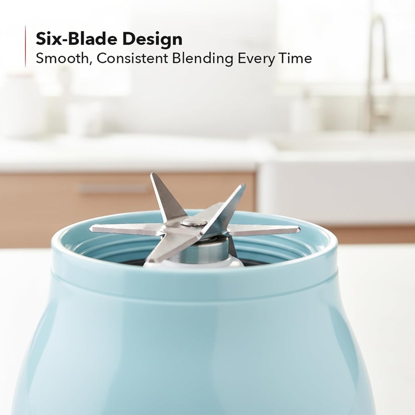 Liquidificador OVENTE Azul Claro 550W Jarra de Vidro 1,5L 4 Velocidades 110V