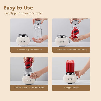 Mini Liquidificador Retrô OTE Vermelho 200W Jarra de Vidro 400ml 220V