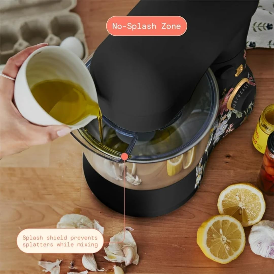 Batedeira Planetária 3,3L Beautiful Wildflower Black Sesame, 12 Velocidades, Taça Inox, Splash Guard, 300W, Tilt-Head, 110V