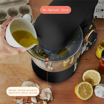 Batedeira Planetária 3,3L Beautiful Wildflower Black Sesame, 12 Velocidades, Taça Inox, Splash Guard, 300W, Tilt-Head, 110V