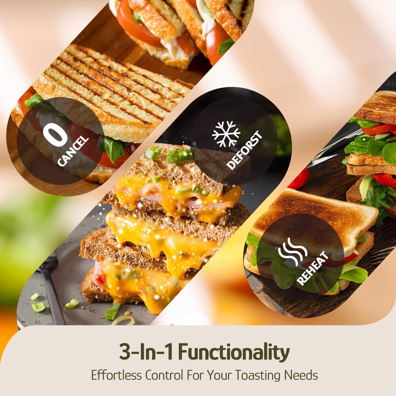 Torradeira Hazel Quinn X Eduardo Recife Floral Retro 2 Fatias 850W 6 Níveis 3 Funções Bandeja Removível Slots Largos Inox 110V