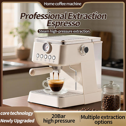 Máquina de Café Espresso BQEUCE Branca/Bege, 20 Bar, PID, Vaporizador, Painel Automático, Reservatório 1,48L, 110V