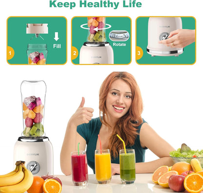 Liquidificador Pessoal Retrô DOWYLIK Creme 300W Copos Portáteis 600 ml 110V