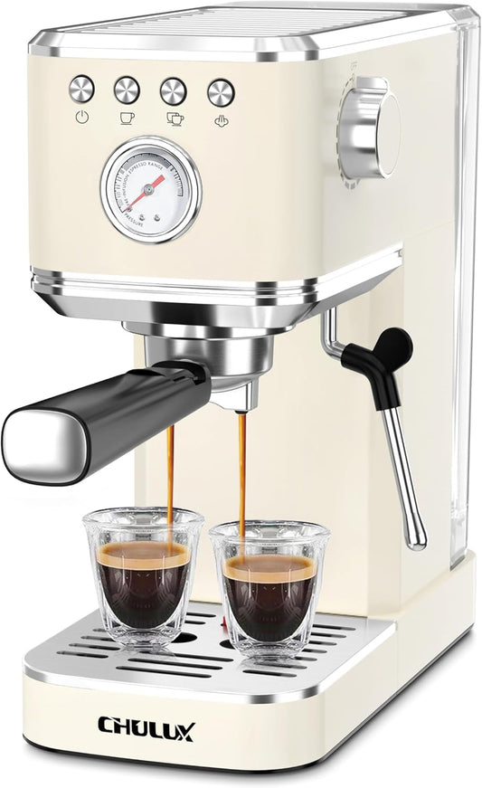 Máquina de Café Espresso CHULUX Slim Matte Creamy, 20 Bar, Vaporizador, Painel Automático, Reservatório 1,18L, 110V