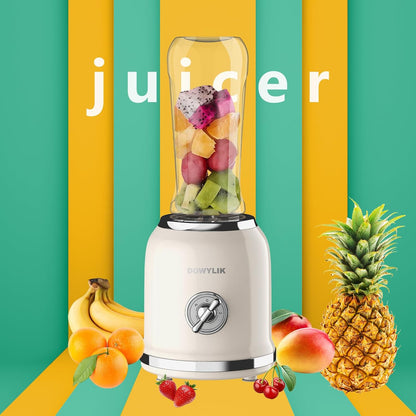 Liquidificador Pessoal Retrô DOWYLIK Creme 300W Copos Portáteis 600 ml 110V