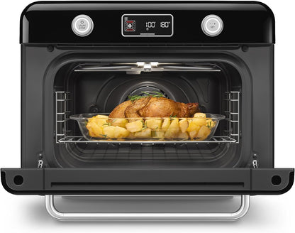 Forno Combinado de Bancada Retrô SMEG Preto 30 L Ar Forçado Vapor e Air Fry 1800W 110V