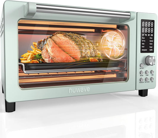 Forno Elétrico e Air Fryer Nuwave Bravo Pro 21L Mint, 12 Funções, Convecção, Touch, 1800W, Até 232°C, PFAS Free, Bancada, 110V