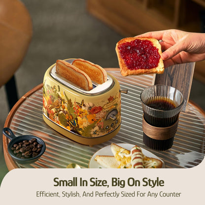 Torradeira Hazel Quinn X Eduardo Recife Floral Retro 2 Fatias 850W 6 Níveis 3 Funções Bandeja Removível Slots Largos Inox 110V