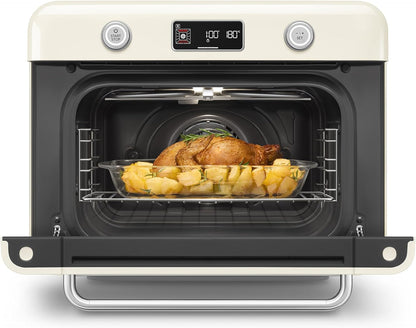 Forno Combinado de Bancada Retrô SMEG Creme 30L Ar Forçado Vapor e Air Fry 1800W 110V