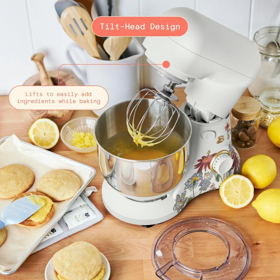 Batedeira Planetária 3,3L Beautiful Wildflower White Icing, 12 Velocidades, Taça Inox, Tilt-Head, Splash Guard, 300W, 110V