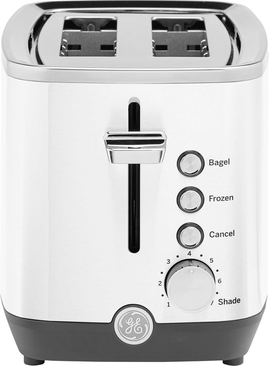 Torradeira GE 2 Fatias Inox Branca com Fendas Largas, 7 Níveis de Tostagem e Bandeja de Migalhas Removível, 850W, 110V