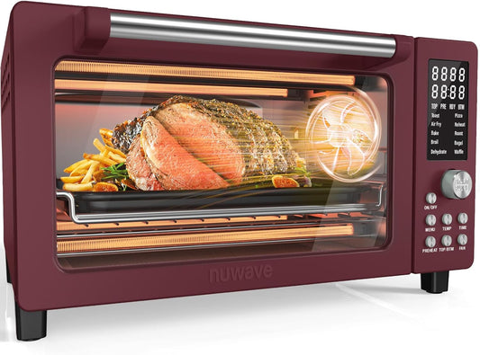 Forno Elétrico e Air Fryer Nuwave Bravo Pro 21L Cinnamon, 12 Funções, Convecção, 1800W, Até 232°C, PFAS Free, Bancada, Rack Ajustável, 110V