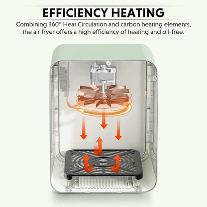 Air Fryer 8 em 1 BUYDEEM F51 Verde Cozy Inox com Visor LCD, Timer, Shake Reminder, 4,0 L, 110 V