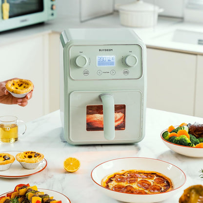 Air Fryer 8 em 1 BUYDEEM F51 Verde Cozy Inox com Visor LCD, Timer, Shake Reminder, 4,0 L, 110 V