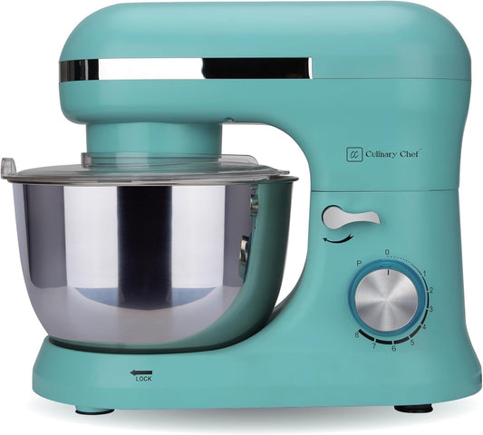 Batedeira Planetária CULINARY CHEF Azul 8 Velocidades 4,5L 300W Bowl Inox Braço Basculante Antiderrapante 110V