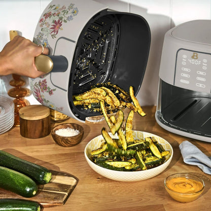 Air Fryer Digital 6L Beautiful Wildflower Porcini Taupe, TurboCrisp, 4 Funções, Display Touch, Cesto Antiad., 1750W, 110V
