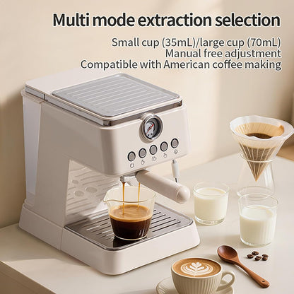 Máquina de Café Espresso BQEUCE Branca/Bege, 20 Bar, PID, Vaporizador, Painel Automático, Reservatório 1,48L, 110V