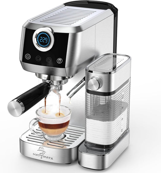Máquina de Café Espresso MAttinata Inox Touch, 20 Bar, Painel Touch, Vaporizador Automático, Reservatório 1,45L, 110V