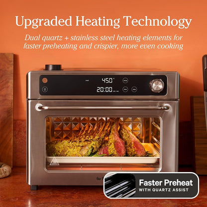 Forno Elétrico Digital 8 em 1 Our Place Wonder Oven Pro 30L Azul Blue Salt, Quartzo e Inox, Air Fry, 1700W, 3 Prateleiras, Sem PFAS, 110V