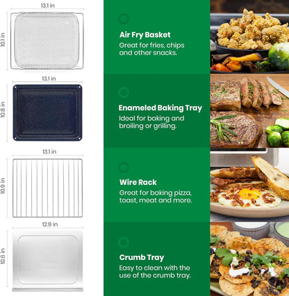 Forno Elétrico de Bancada Air Fryer Toaster Oven 10 em 1 VAL CUCINA TA25-GB3 Preto Fosco Inox, 26,3 L, Infravermelho, 1750 W, 110 V