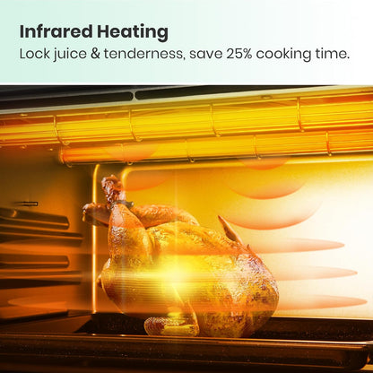 Forno Elétrico de Bancada Air Fryer Toaster Oven 10 em 1 VAL CUCINA TA25-GM1 Verde Retro, 26,3 L, Infravermelho, 1750 W, 110 V