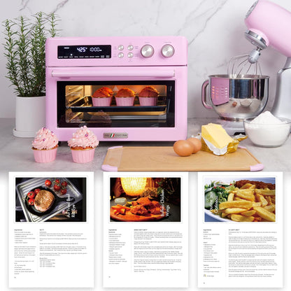 Forno Elétrico de Bancada Air Fryer Toaster Oven 10 em 1 VAL CUCINA TA25-GP3 Rosa Retrô, 26,3 L, Infravermelho, 1750 W, 110 V