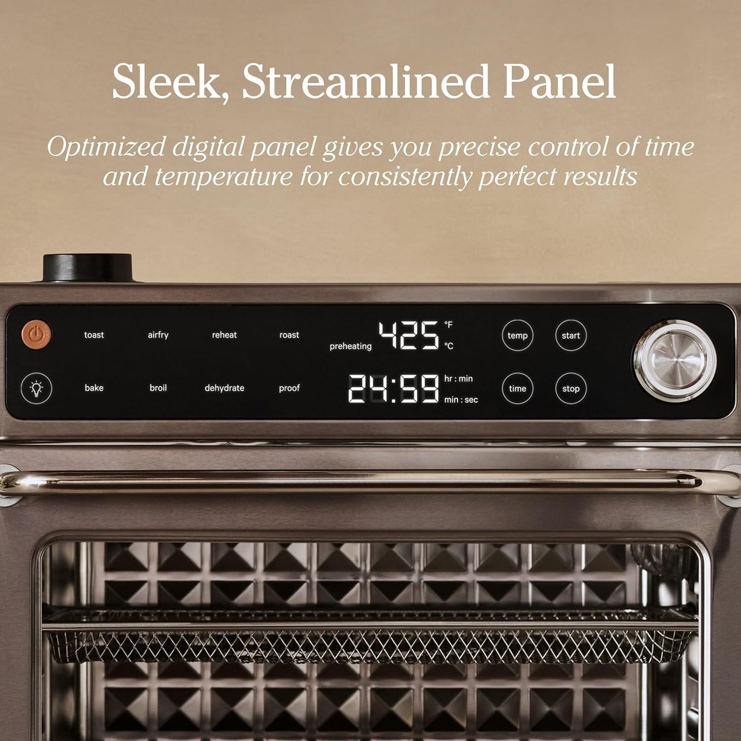 Forno Elétrico Digital 8 em 1 Our Place Wonder Oven Pro 30L Azul Blue Salt, Quartzo e Inox, Air Fry, 1700W, 3 Prateleiras, Sem PFAS, 110V