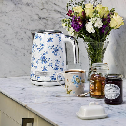 Chaleira Elétrica 1,7L Laura Ashley Rosa China Floral, Aço Inox, Proteção Superaquecimento, Filtro Anticalcário, 1500W, 110V