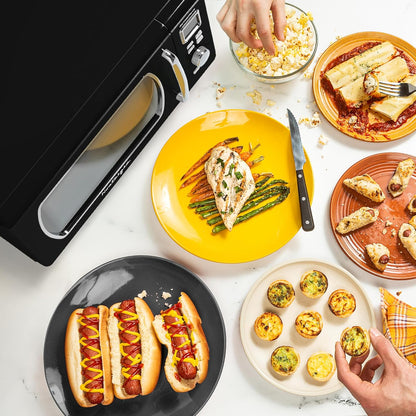 Forno Micro-ondas Retrô de Bancada Nostalgia Preto 25L 900W 5 Níveis 110V