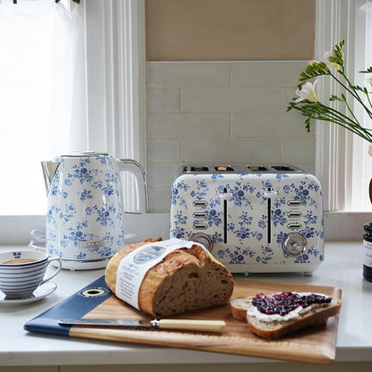 Chaleira Elétrica 1,7L Laura Ashley Rosa China Floral, Aço Inox, Proteção Superaquecimento, Filtro Anticalcário, 1500W, 110V